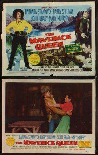 6w164 MAVERICK QUEEN 8 LCs '56 cowgirl Barbara Stanwyck, from Zane Grey's novel!