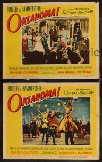 6w669 OKLAHOMA 3 LCs '56 Gordon MacRae, Shirley Jones, Rodgers & Hammerstein classic musical!