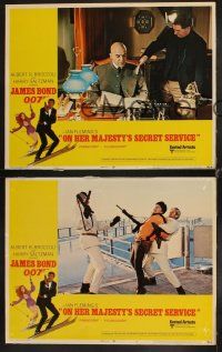 6w670 ON HER MAJESTY'S SECRET SERVICE 3 LCs '70 Telly Savalas as Blofeld in James Bond thriller!