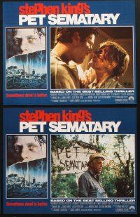 6w185 PET SEMATARY 8 LCs '89 from Stephen King's best selling thriller, Fred Gwynne!