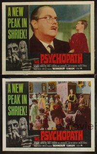 6w499 PSYCHOPATH 4 LCs '66 Robert Bloch, Patrick Wymark, Margaret Johnston, creepy horror!