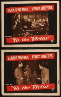 6w533 TO THE VICTOR 4 LCs '48 Dennis Morgan & Swedish Viveca Lindfors can't resist love & danger!