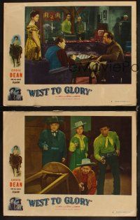 6w726 WEST TO GLORY 3 LCs '47 singing cowboy Eddie Dean, Roscoe Ates, pretty Delores Castle!