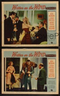 6w732 WRITTEN ON THE WIND 3 LCs '56 sexy Dorothy Malone, Lauren Bacall, Rock Hudson & Robert Stack!