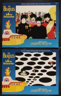 6w246 YELLOW SUBMARINE 8 LCs R99 Beatles animated feature, great psychedelic cartoon images!