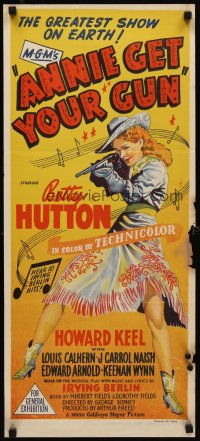 6y464 ANNIE GET YOUR GUN Aust daybill '50 Betty Hutton as the greatest sharpshooter, Howard Keel