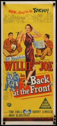6y470 BACK AT THE FRONT Aust daybill '52 hilarious G.I.s Tom Ewell & Harvey Lembeck in Tokyo!