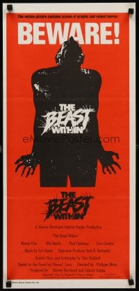 6y475 BEAST WITHIN Aust daybill '82 BEWARE! This motion picture contains graphic & violent horror!