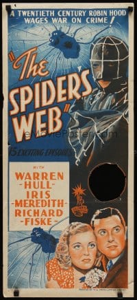 6y535 SPIDER'S WEB Aust daybill R50s crime serial, cool artwork of Warren Hull!