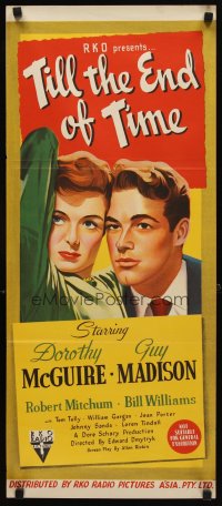 6y546 TILL THE END OF TIME Aust daybill '46 Dorothy McGuire, Guy Madison, early Robert Mitchum