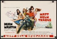 6y666 AMBUSHERS Belgian '67 art of Dean Martin as Matt Helm with sexy Slaygirls on motorcycle!