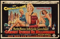 6y727 HOW TO MARRY A MILLIONAIRE Belgian '53 sexy Marilyn Monroe, Betty Grable & Lauren Bacall!
