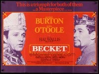 6y178 BECKET British quad '64 Richard Burton in the title role, Peter O'Toole, John Gielgud