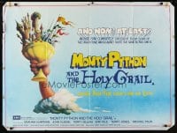6y193 MONTY PYTHON & THE HOLY GRAIL British quad '75 Terry Gilliam, John Cleese, wacky art!