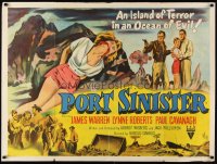 6y200 PORT SINISTER British quad '53 great art of man shooting at giant crab attacking bound girl!