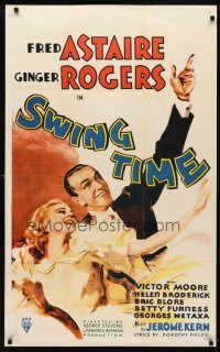 6y001 SWING TIME Canadian 1sh R40s wonderful art of Fred Astaire dancing with Ginger Rogers!