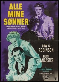 6y558 ALL MY SONS Danish '49 Burt Lancaster, Edward G. Robinson, Arthur Miller's play, Wenzel art!