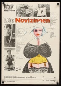 6y003 NOVICES East German 16x23 '73 Brigitte Bardot wearing nun's habit + sexy Annie Girardot!