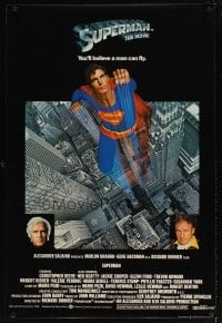 6y213 SUPERMAN English 1sh '78 comic book hero Christopher Reeve, Gene Hackman & Brando!
