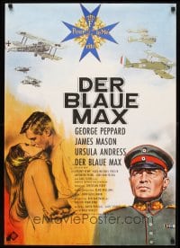 6y059 BLUE MAX German '66 WWI fighter pilot George Peppard, James Mason, cool different art!