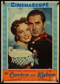 6y409 KING OF THE KHYBER RIFLES Italian photobusta '54 soldier Tyrone Power & Terry Moore!