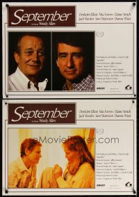 6y132 SEPTEMBER set of 3 Spanishs '87 Woody Allen, Mia Farrow, Denholm Elliot, Waterston!