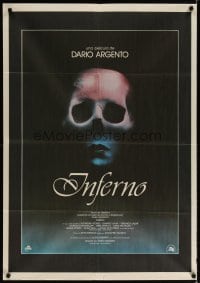 6y116 INFERNO Spanish '80 Dario Argento horror, really cool skull & bleeding mouth image!