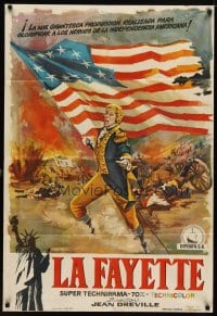 6y117 LAFAYETTE Spanish '62 Jean Dreville, great artwork of U.S. revolutionary war!