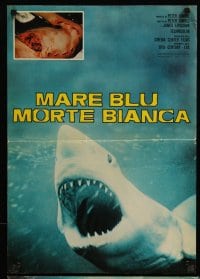 6y389 BLUE WATER, WHITE DEATH set of 2 Italian photobustas '72 sharks, divers Ron & Valerie Taylor!