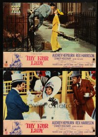 6y418 MY FAIR LADY set of 8 Italian photobustas '65 Audrey Hepburn & Rex Harrison, classic!