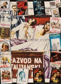 7a054 LOT OF 15 FOLDED YUGOSLAVIAN POSTERS '60s-00s cool different images & artwork!