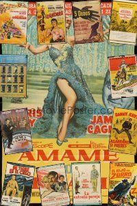 7a065 LOT OF 13 FOLDED TRIMMED ARGENTINEAN POSTERS '50s-80s images from a variety of movies!