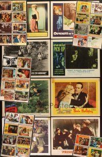 7a089 LOT OF 44 LOBBY CARDS '40s-60s great images from a variety of different movies!