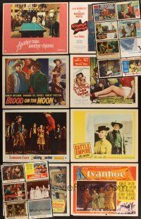 7a094 LOT OF 22 LOBBY CARDS '40s-70s Ivanhoe, Bowery Boys, Alan Ladd, Kirk Douglas & more!