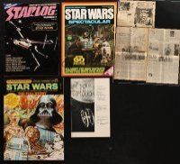 7a143 LOT OF 8 MAGAZINES, FANZINES, DEALER MAGAZINES, AND NEWSPAPERS FOR STAR WARS '70s cool!