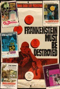 7a233 LOT OF 6 UNFOLDED 40x60s '60s-70s Frankenstein Must Be Destroyed, Cry of the Banshee +more!