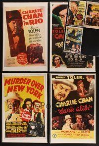 7a254 LOT OF 7 UNFOLDED 11X17 REPRO POSTERS '90s mostly from Charlie Chan movies!