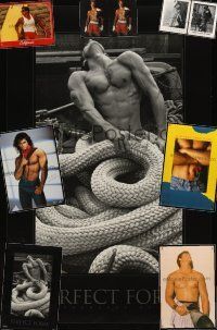 7a275 LOT OF 8 UNFOLDED COMMERCIAL POSTERS '80s-90s images of hunky barechested men!
