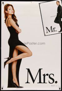 7a284 LOT OF 2 UNFOLDED DOUBLE-SIDED TEASER ONE-SHEETS FROM MR. & MRS. SMITH '05 Jolie & Pitt!