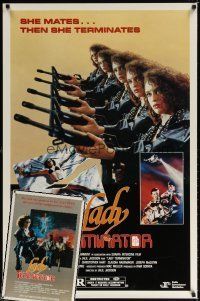 7a285 LOT OF 2 UNFOLDED ONE-SHEETS FROM LADY TERMINATOR '88 she mates then she terminates!