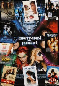 7a336 LOT OF 31 UNFOLDED MOSTLY VIDEO POSTERS '74 - '00 Batman & Robin, Amistad & more!