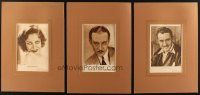 7a252 LOT OF 3 ITALIAN BOOK PAGE PORTRAITS IN MATTED DISPLAYS '30s Joan Crawford, Nagel, Gilbert