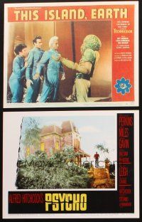 7a103 LOT OF 2 REPRO LOBBY CARDS '90s great scenes from This Island Earth & Pyscho!