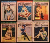 7a136 LOT OF 6 ISSUES OF THE NATIONAL POLICE GAZETTE MAGAZINE '45 each with a sexy cover image!
