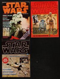 7a133 LOT OF 3 ENGLISH STAR WARS OFFICIAL MONTHLY MAGAZINES '70s filled with cool images!