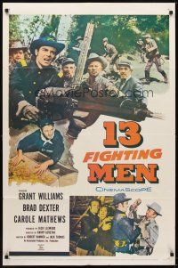 7b003 13 FIGHTING MEN 1sh '60 Civil War soldier Grant Williams with HUGE gatling gun!