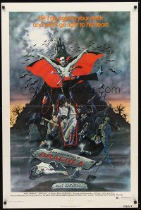 7b026 ANDY WARHOL'S DRACULA style B 1sh '74 cool art of vampire Udo Kier as Dracula by Barr!