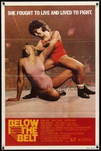 7b048 BELOW THE BELT 1sh '80 Regina Bluff, John C. Becher, sexy wrestlers in ring!