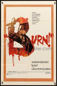 7b083 BURN style B 1sh '70 Marlon Brando profiteers from war, directed by Gillo Pontecorvo!