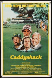 7b089 CADDYSHACK 1sh '80 Chevy Chase, Bill Murray, Rodney Dangerfield, golf classic!